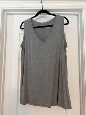 Lane Bryant Soft Gray V-Neck Tank Top